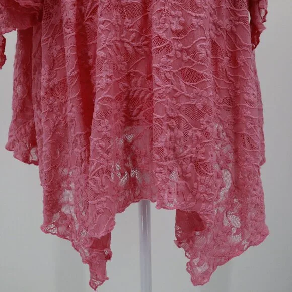 The Pyramid Collection Pink Lace Blouse - Picture 6 of 16